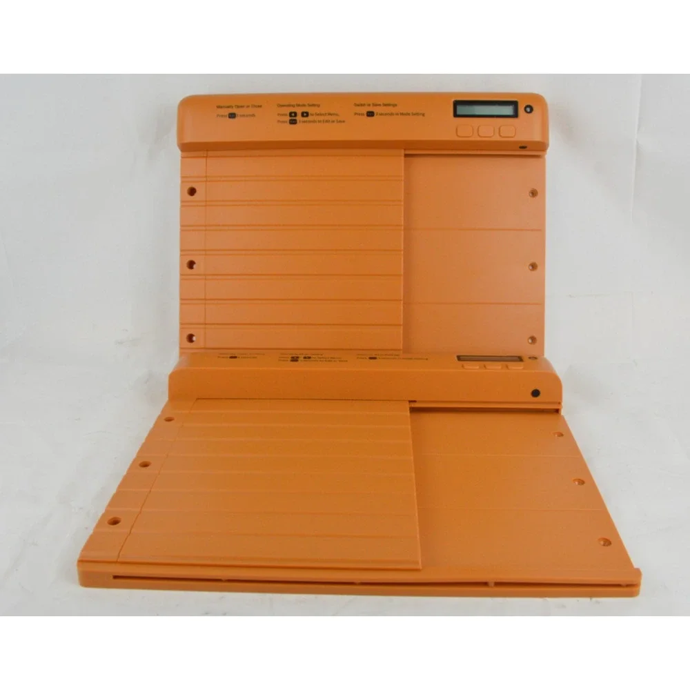 2x Automatic Chicken Coop Doors Battery Powered Programmable LCD Orange